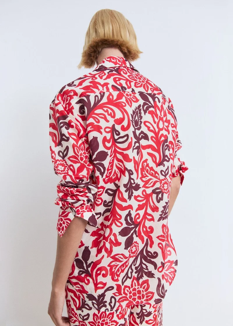 مانجو قميص قطن مطبوع