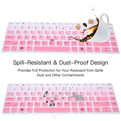 imComor Keyboard Skin Cover for HP Elitebook 840 G5 & 840 G6 14" Notebook, HP Elitebook 745 G5 & 745 G6 14/HP ZBook 14U G5 Keyboard Protector Protective Skin, Gradual Pink (NOT Fit EliteBook 840 845 G7 G8) - Image 5