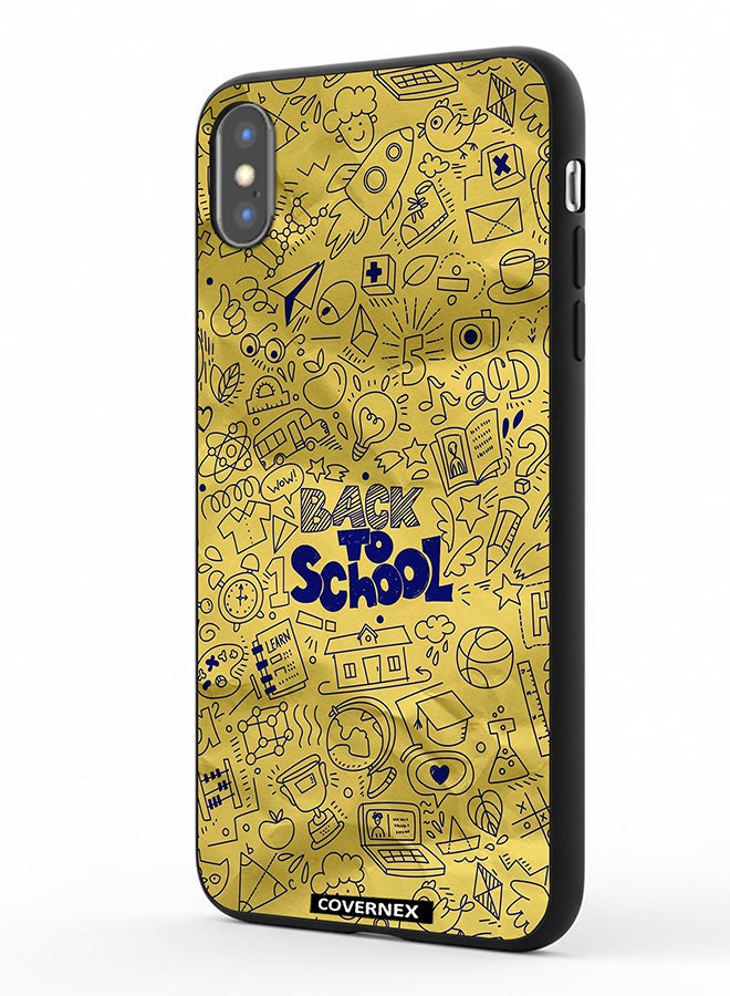 Covernex Apple iPhone X Protective Case Cover Printed Featuring Doodle Art Back To School - Image 1