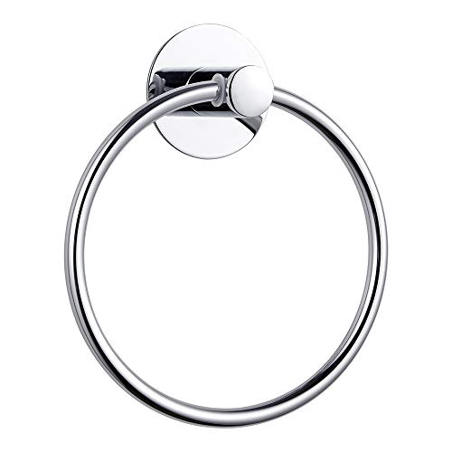 GERUIKE Adhesive Towel Ring Self Adhesive Hand Towel Ring Stainless Steel Rustproof Bathroom Towel Holder Wall Mount - Image 1