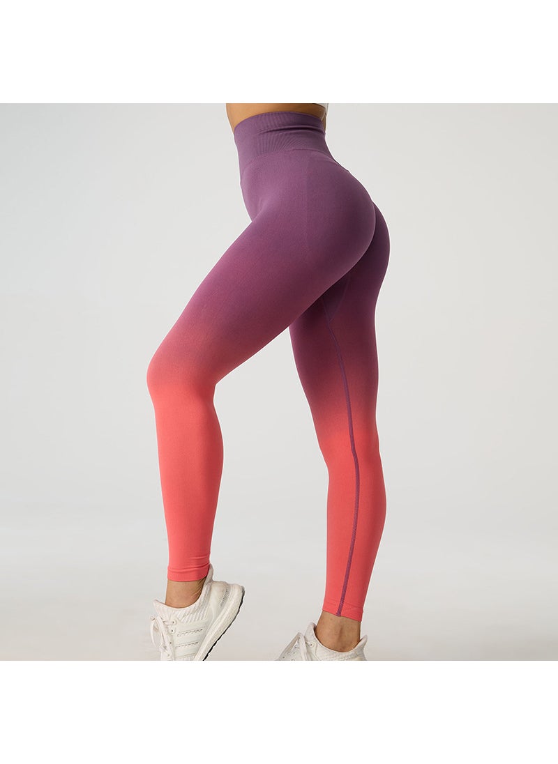 Generic - Autumn and Winter New High Waist Cycling Fitness Pants Hip-lifting Sports Tights Peach Hip Gradient Yoga Pants Trousers for Hair Black Blue - Image 1