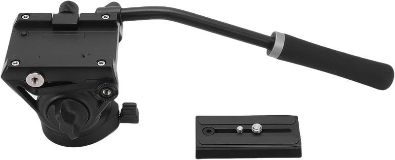 Professional Panoramic Fluid Head with Extendable Handle for Mirrorless Cameras, 1.57lbs Camera Tripod Head for Documentaries Wildlife Photography, 5kg Load Capacity - Image 2