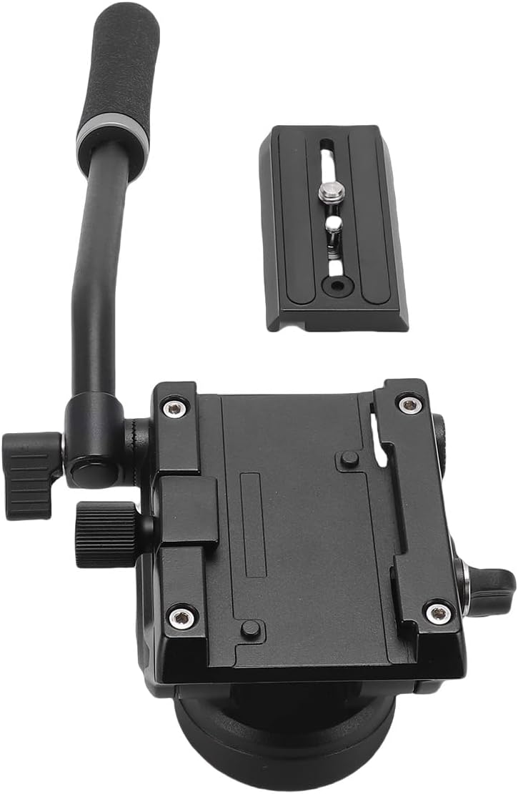 Professional Panoramic Fluid Head with Extendable Handle for Mirrorless Cameras, 1.57lbs Camera Tripod Head for Documentaries Wildlife Photography, 5kg Load Capacity - Image 4