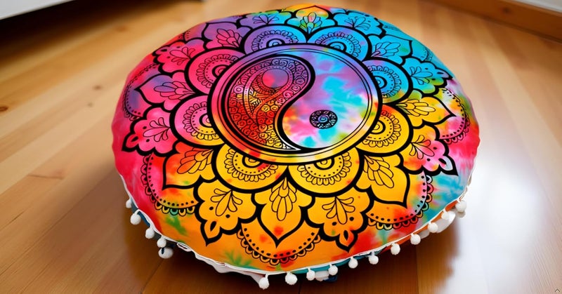 CRAFT KALA كرافت كالا 22 بوصة غطاء وسادة أرضية ماندالا للتأمل، غطاء وسادة مستديرة، غطاء وسادة أرضية قطنية بوهيمية ماندالا، جلوس خارجي بجانب المدفأة، غرفة المعيشة، غرفة اليوغا، ديكور المنزل (متعدد يين يانغ) - Image 3