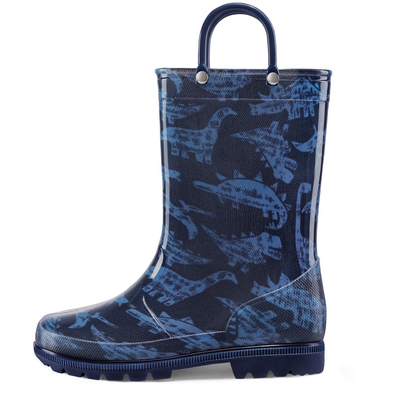 K KomForme Girls Boys Rain Boots Waterproof with Easy on Handles for Toddler/Little Kid/Big Kid - Image 1