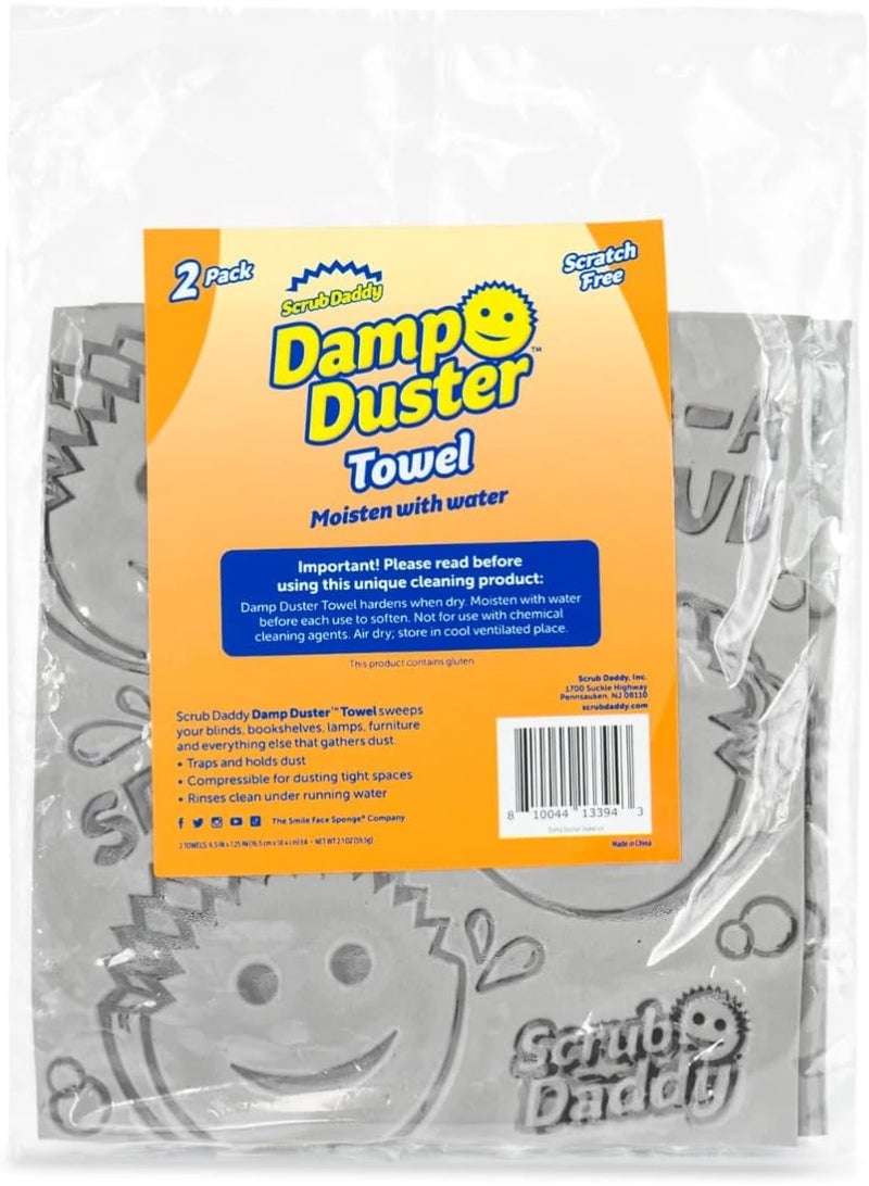 Scrub Daddy Scrub Daddy Damp Duster Towel - Durable Sponge-Like Dust Cleaner for Multisurface Dusting, Picking Up Pet Hair, Dirt & Grime of All Kinds - Reusable, Soft, Flexible, Absorbent Cleaning Supplies (2ct) - Image 1