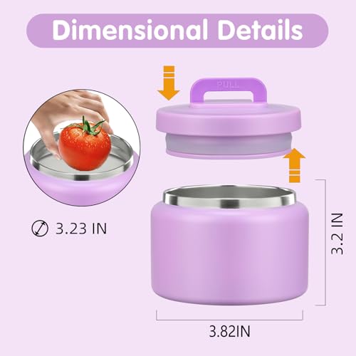 JXXM 8 Oz Thermo Food Jar for Hot & Cold Food for Kids, Insulated Lunch Containers Hot Food Jar,Leak-Proof Vacuum Stainless Steel Wide Mouth Lunch Soup Thermo for School (Purple) - Image 5
