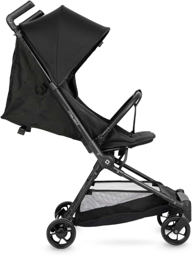 QPlay Mega Pro Stroller, Lightweight Foldable Baby Stroller for Travel with Basket, Easy Fold, Adjustable Canopy, 5-Point Harness, Reclinable Seat, Cabin Size, Linked Brake, 0M-4Y Age- Black - Image 3
