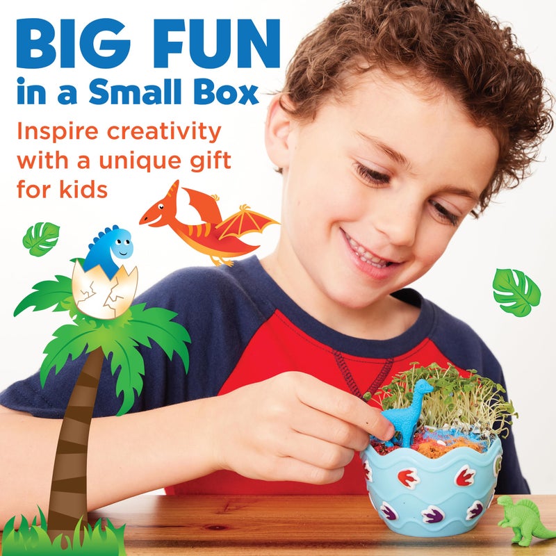 Creativity for Kids Mini Garden Dinosaur: Terrarium Kit for Kids - Dinosaur Crafts for Boys, Dinosaur Toy and Science Kit for Kids Ages 6-8+, Small Gifts for Kids - Image 3