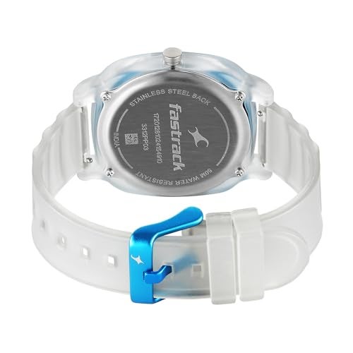 Fastrack Bare Quartz Analog Anthacite Black Dial White Band Unisex Watches - Image 2