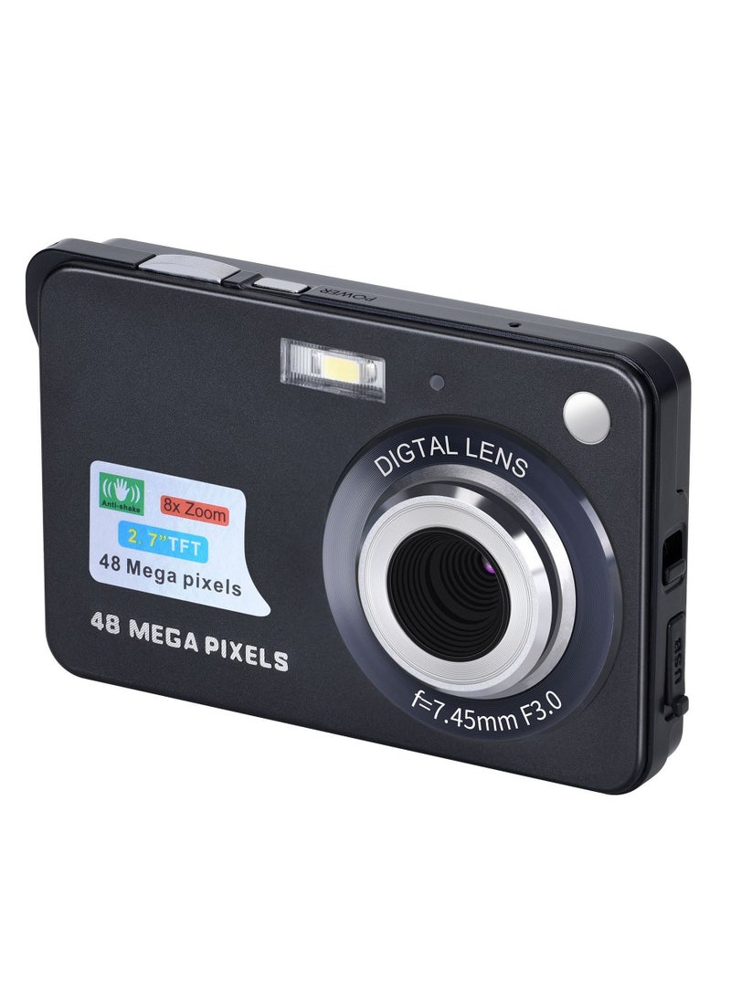 Generic - Portable 1280P Digital Camera Video Camcorder 48MP Photo 8X Zoom Anti-shake 2.7 Inch Large TFT Screen Built-in Lithium Battery - Image 1