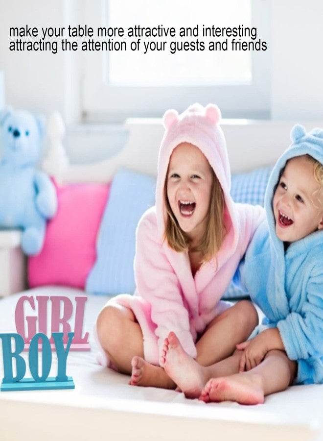 EVTSCAN Boy and Girl Decorative Wooden Table Letter Sign, with Base, Blue Pink Painting, for Baby Shower, Gender Reveal Party, Table Centerpiece Decor - Image 3