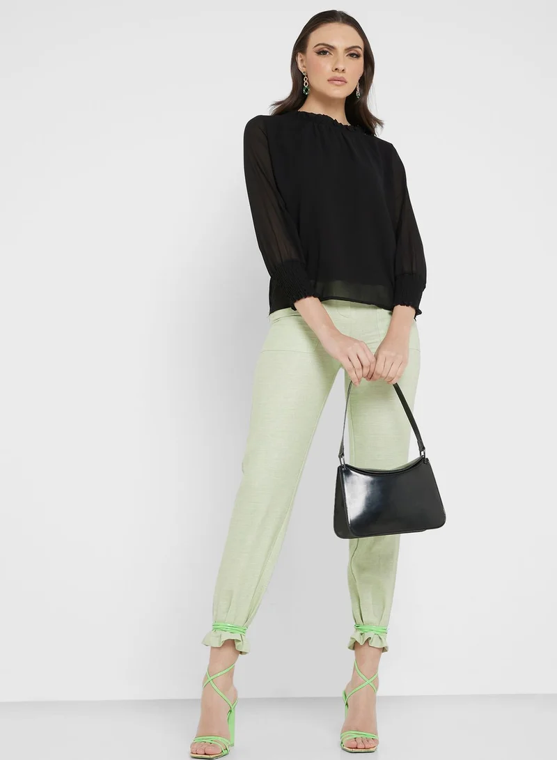 ELLA Sheer Sleeve Top