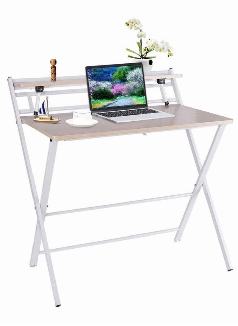 Chulovs - Small Folding Desk, Computer Desk, Writing Desk, Lazy Foldable Table, Laptop Desk, Home Office Desk for Small Space - Image 1