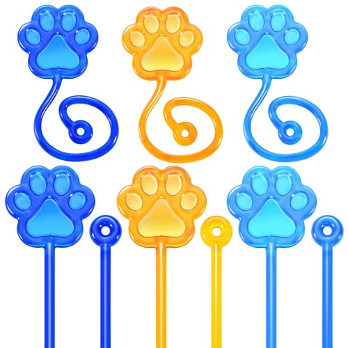 JellyArch 48 Pcs Dog Sticky Hands Cartoon Dog Paw Party Favors Stretchy Sticky Hand Toy Birthday Classroom Rewards Carnival Prizes Toy Goodie Bag Stuffer Filler NavyLight BlueBrown - Image 1