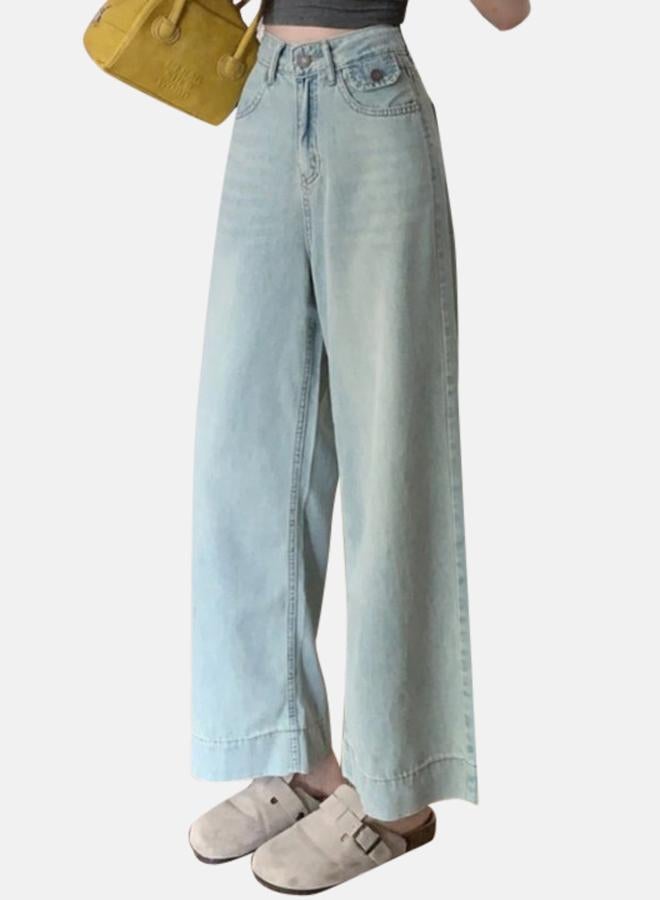 YUNIQEE Blue Straight Fit High-Rise Light Fade Jeans - Image 2