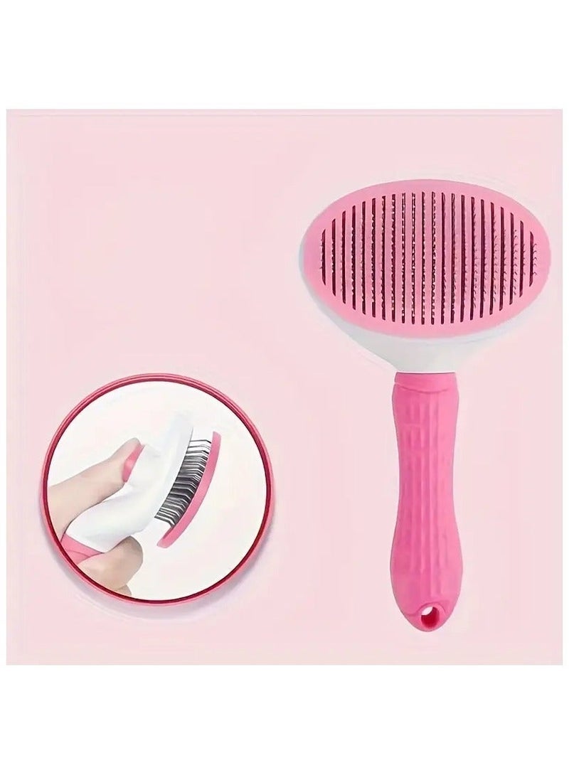 Knox Powering Generations Knox Self-Cleaning Slicker Brush for Dogs & Cats 2-in-1 Grooming, & Massaging Tool with Soft Stainless Steel Bristles, Non-Slip Handle, Easy Fur Removal, Ideal for Long & Short Hair - Image 4
