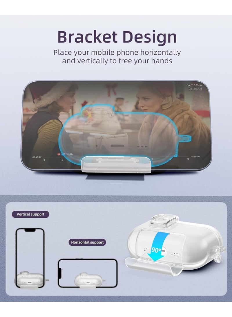 X-level Case for AirPods Pro 3 (2025) with Secure Lock, Anti-Smudge, Cleaning Kit & Keychain, Soft TPU Transparent Cover with Phone Stand Function, Clear - Image 4