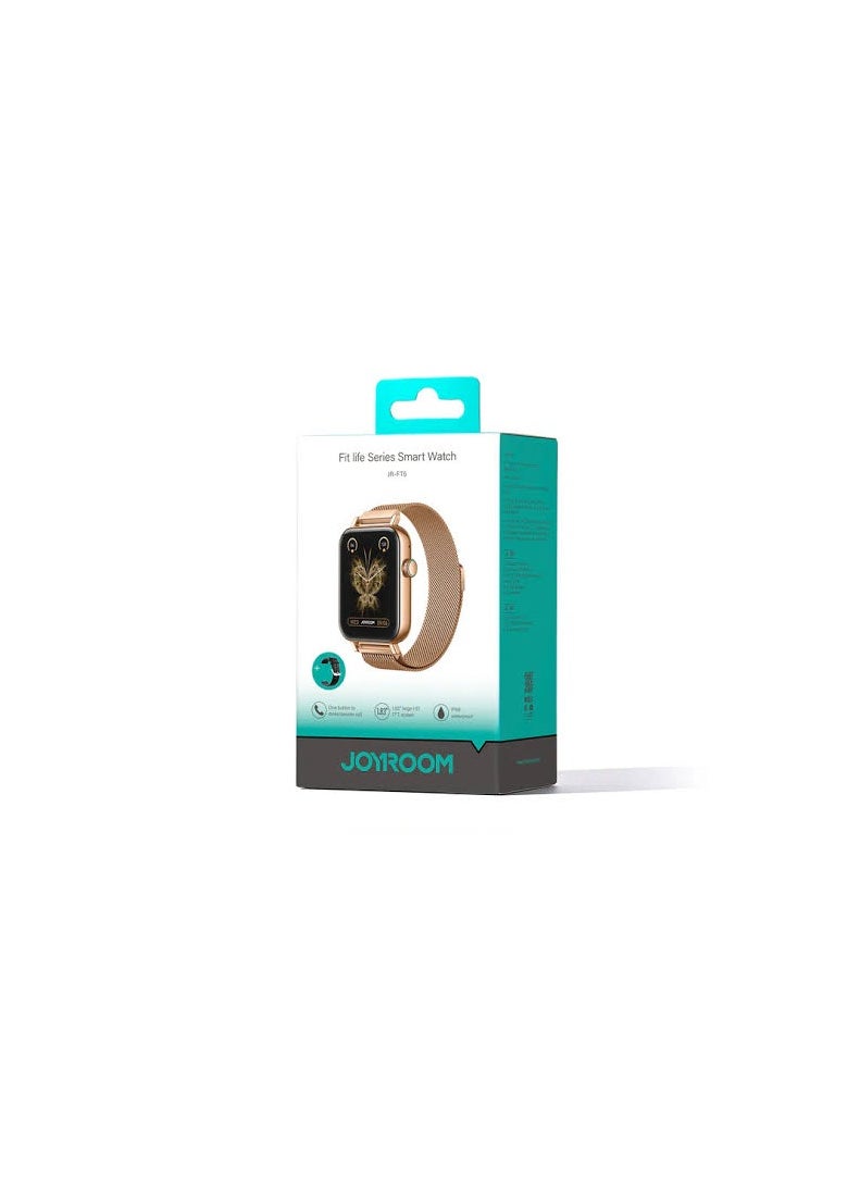 Generic Joyroom jr-ft5 watch latest version Color gold Water resistance rating: IP68 Bluetooth version: 5.3 Bluetooth Memory: 64MB  - Image 2
