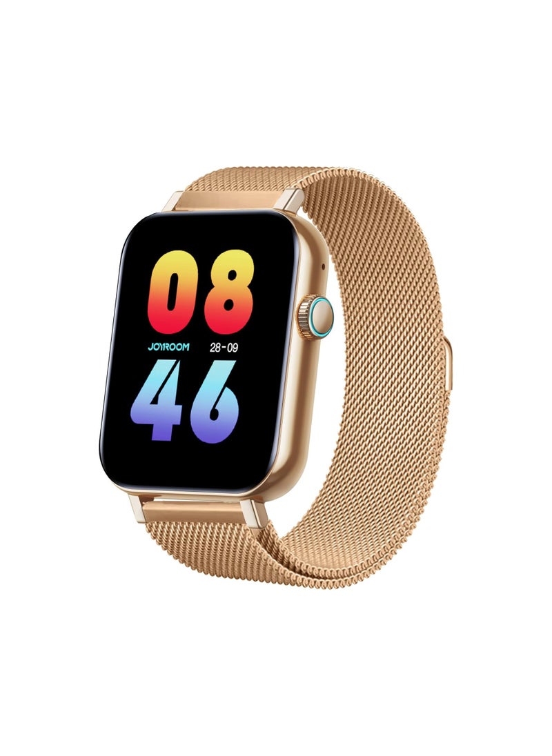 Generic Joyroom jr-ft5 watch latest version Color gold Water resistance rating: IP68 Bluetooth version: 5.3 Bluetooth Memory: 64MB  - Image 3