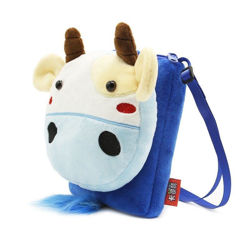 Plush Kids Crossbody Bag, Cow Animal Design, Soft Lightweight Shoulder Bag for Daily Outings - Image 2