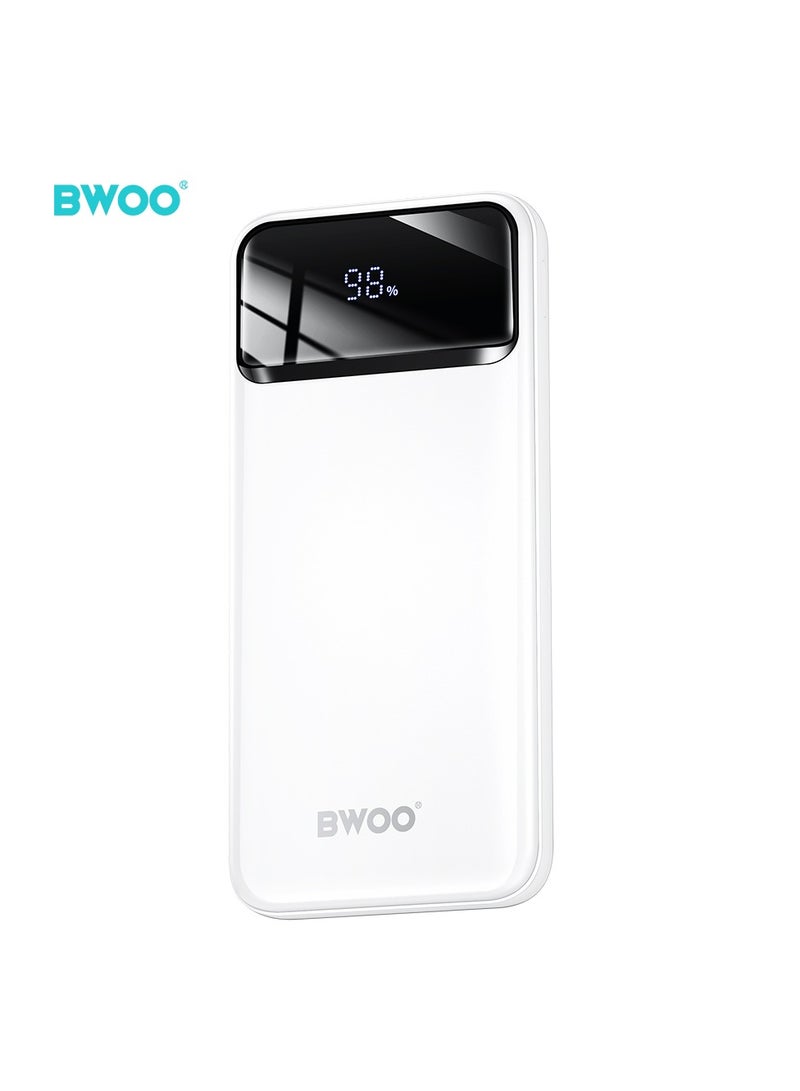 BWOO Qc 22.5W + Pd 20W Fast Charging Power Bank 10000Mah White - Image 1