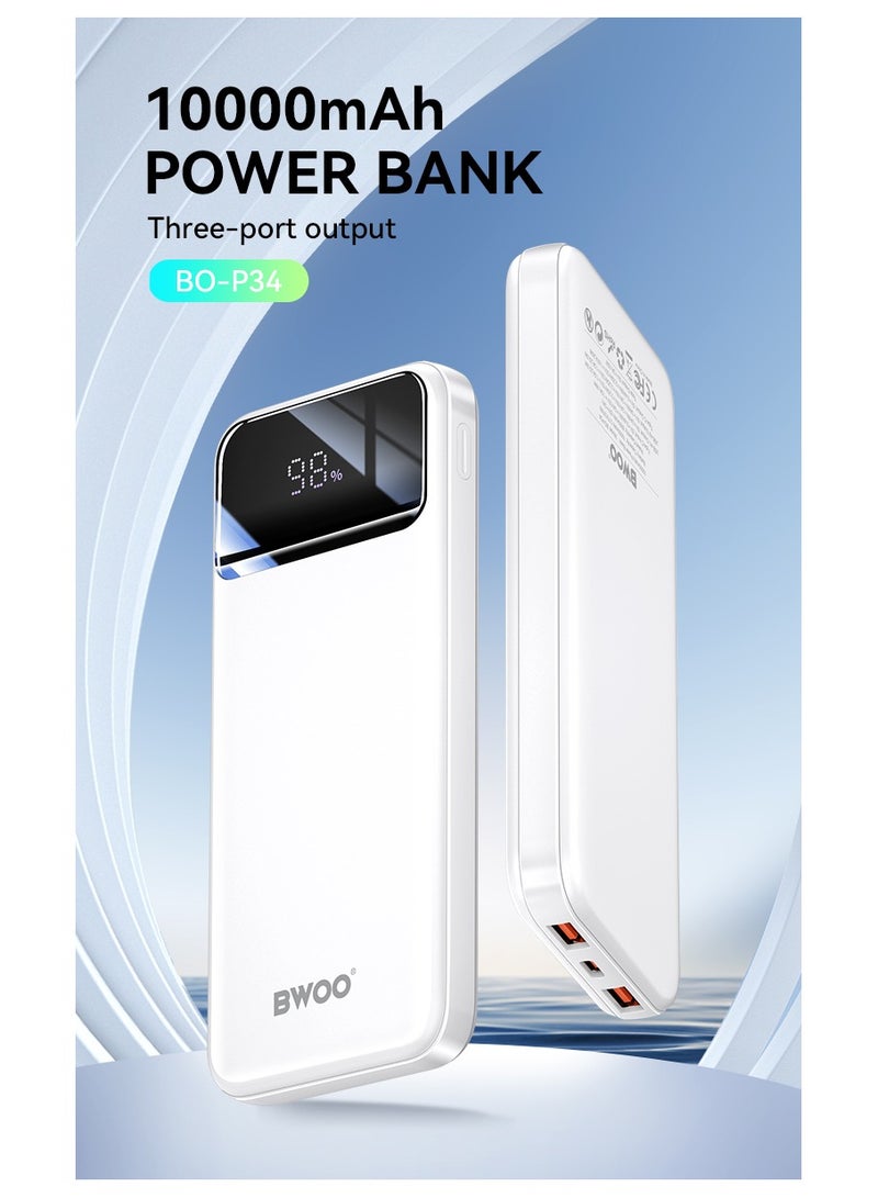 BWOO Qc 22.5W + Pd 20W Fast Charging Power Bank 10000Mah White - Image 4