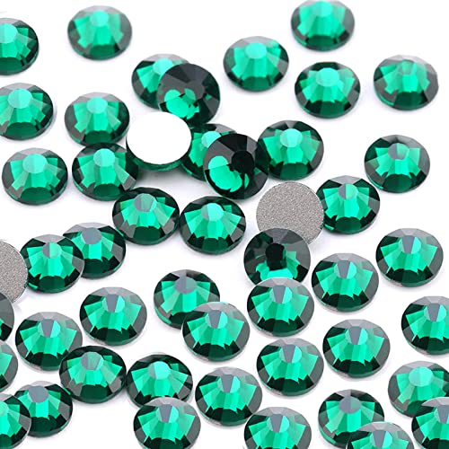 Dowarm 1440 Pieces SS6 Flatback Nail Crystals Glass Crystal Rhinestones for Craft Nails Dance Costumes Non Hotfix Rhinestones SS6 2MM GreenEmerald - Image 2
