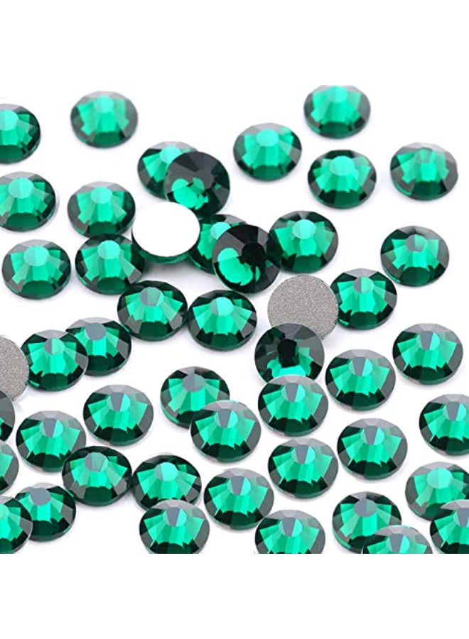 Dowarm 1440 Pieces SS6 Flatback Nail Crystals Glass Crystal Rhinestones for Craft Nails Dance Costumes Non Hotfix Rhinestones SS6 2MM GreenEmerald - Image 1