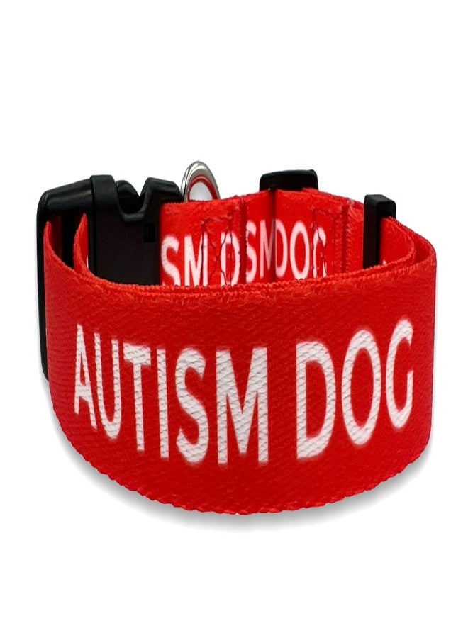 PinMaze Autism Dog Collar - Autism Awareness Dog for Medium Dogs Cats (Medium, Red) - Image 1