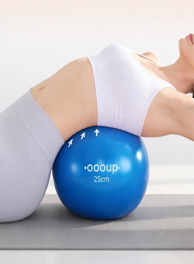 KAIDAA Anti Slip Anti Burst Yoga Ball, (25cm) 9.8 Inch Exercise Mini Soft Workout for Home Gym Yoga, Pilates, Core Training, Pregnancy Workout, Balance, Stability for Men & Woman (Blue) - Image 1