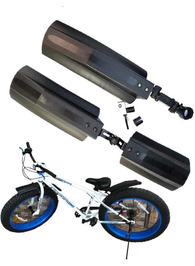 BlueSunshine BlueSunshine 26 inch Snow Bicycle Bike Front Rear Mudguard Cycling Bike Fenders for Fat Tire Mountain Bike  - Image 4