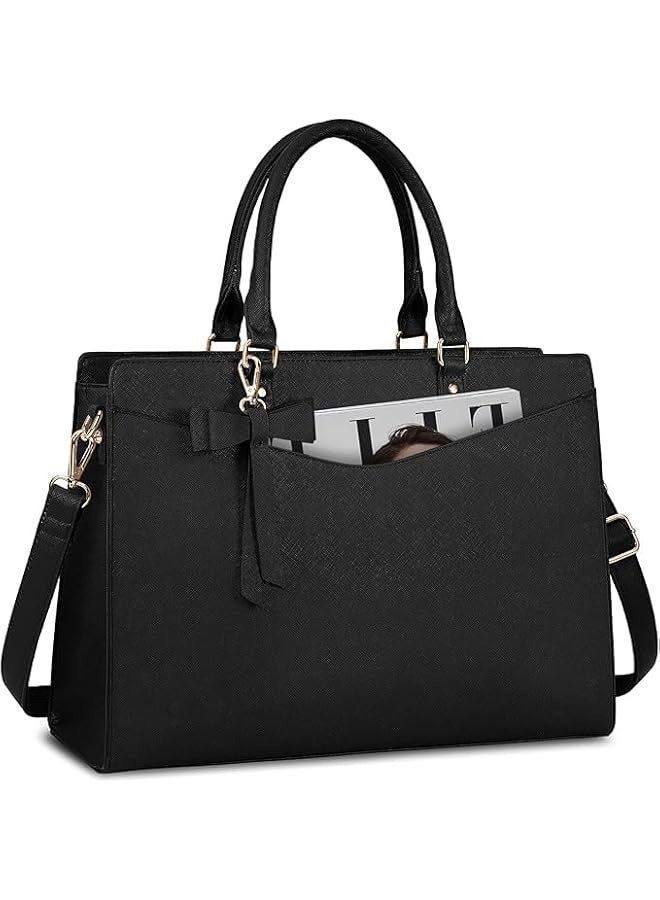 PROMASS Laptop Bag for Women 15.6 Inch Waterproof PU Leather Tote Bag Business Office Work Bag Briefcase Computer Tote Bag  - Image 1