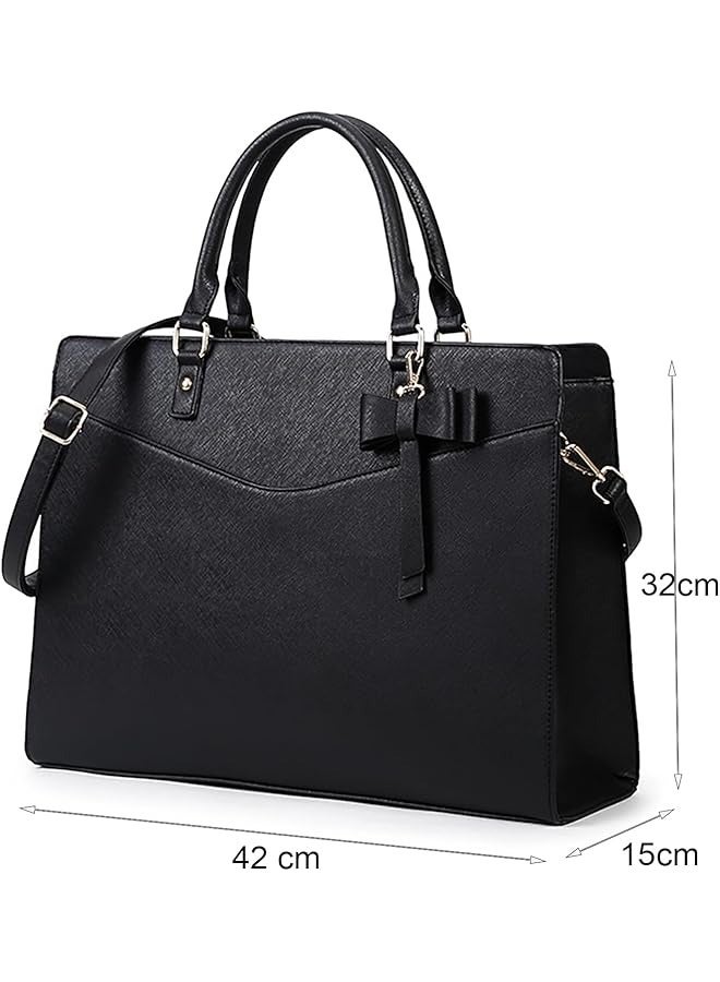 PROMASS Laptop Bag for Women 15.6 Inch Waterproof PU Leather Tote Bag Business Office Work Bag Briefcase Computer Tote Bag  - Image 4