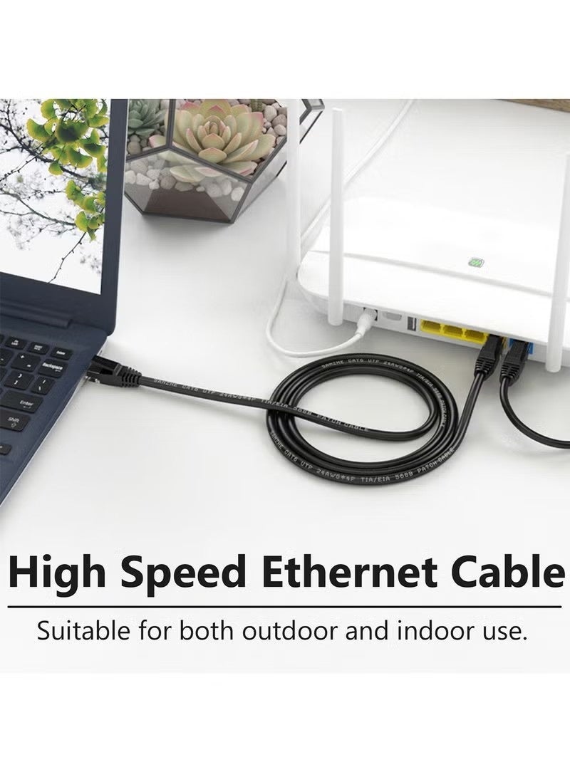 Cat6 Ethernet Cable 5M/16.4FT High Speed Outdoor & Indoor LAN Network Cable 10Gbps, RJ45 Flat Internet Cable Shielded In-Wall, Heavy Duty High Speed Network Wire for Modem/Router/Gaming/PC - Image 3