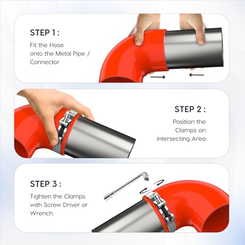 Endure 90 Degree Elbow Coupler Silicone Hose 4-Ply, 4-Inch(102mm), Couplers for High Performance Vehicles, Intake Piping, Length(102mm), Thickness (5mm), Automotive Silicone Hose - Red - Image 5