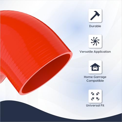 Endure 90 Degree Elbow Coupler Silicone Hose 4-Ply, 4-Inch(102mm), Couplers for High Performance Vehicles, Intake Piping, Length(102mm), Thickness (5mm), Automotive Silicone Hose - Red - Image 4