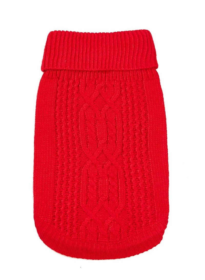 SYOSI Cats Knitted Sweaters, Cat Sweater Turtleneck Knitted Sleeveless Cat Clothes Warm Winter Kitten Clothes Outfits for Cats or Small Dogs in Cold Season (Red M) - Image 3