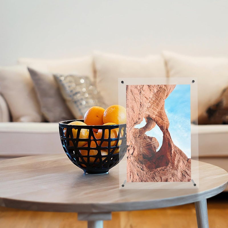 توصيل مستقر ومنتظم طوال أيام العمل إطار صور أكريليك FRCOLOR لسطح المكتب حامل شهادات A4 ذو حافة مائلة حامل مستندات 12 بوصة للاستخدام المكتبي والمنزلي على سطح الطاولة مواد خام آمنة تصميم متعدد الخيارات - Image 4