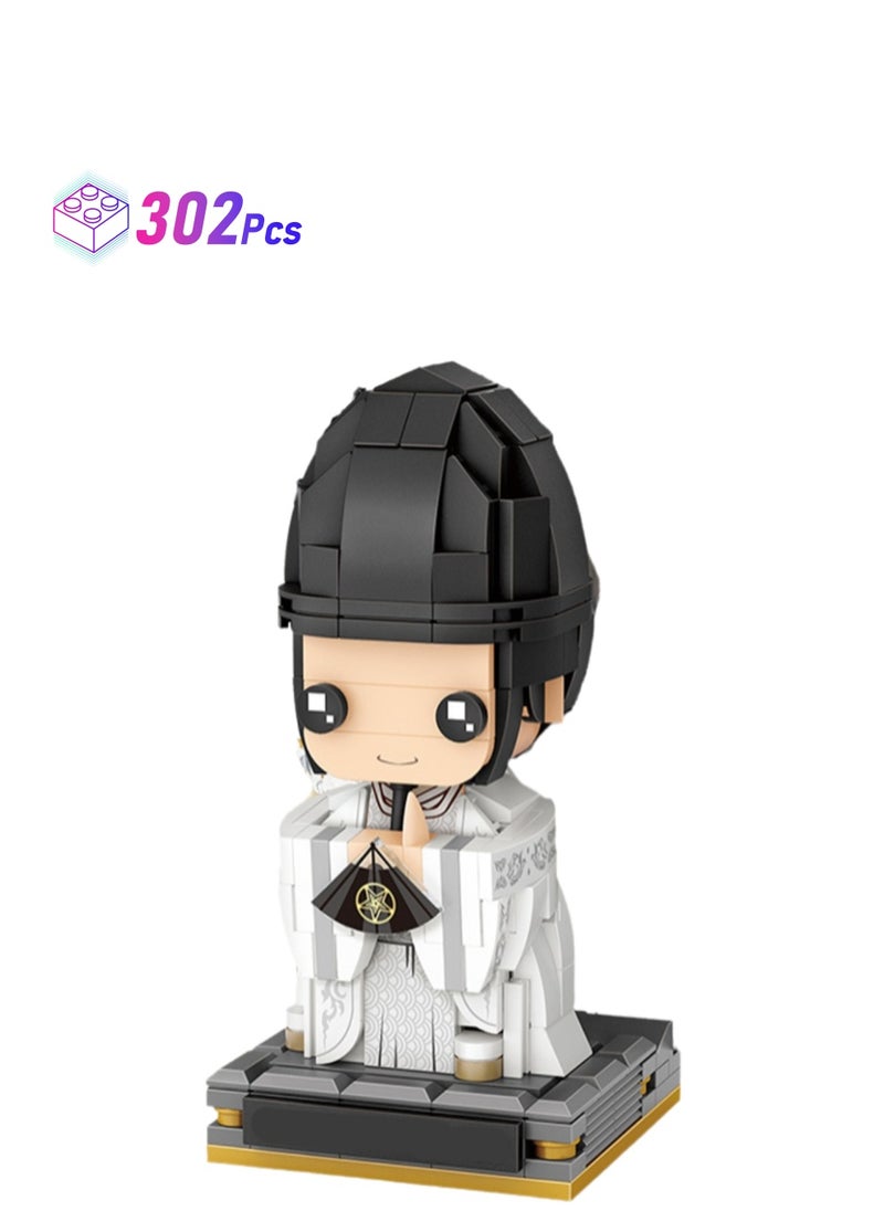 302pcs White Clothes Boy Character Model Set Building Blocks Creative Diy Simulation Collection Building Assembly Toys Children'S Gifts Home Decorations  - Image 1