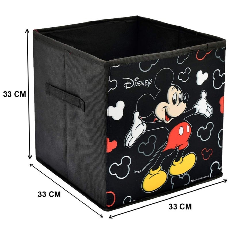 Kuber Industries Heart Home Disney Print Non Woven Fabric Foldable Large Size Storage Cube Toy and Laundry Bag, Laundry Basket Organizer 45 L (Set of 2, Black)-HEART10413 - Image 5