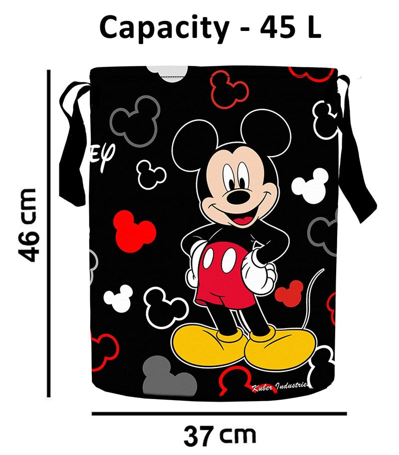 Kuber Industries Heart Home Disney Print Non Woven Fabric Foldable Large Size Storage Cube Toy and Laundry Bag, Laundry Basket Organizer 45 L (Set of 2, Black)-HEART10413 - Image 4