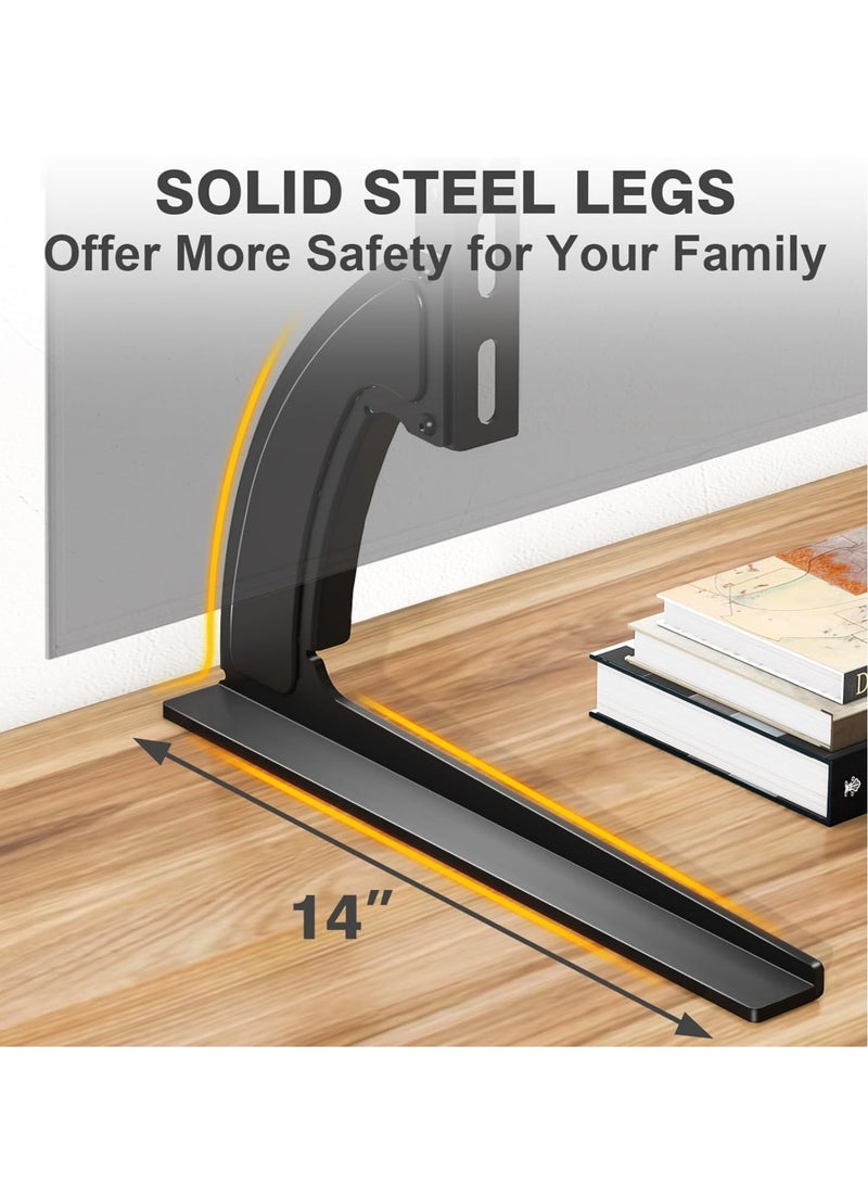 Universal Table Top TV Stand Mount - Height Adjustable Base for 27" to 65" LCD/LED TVs - Image 4