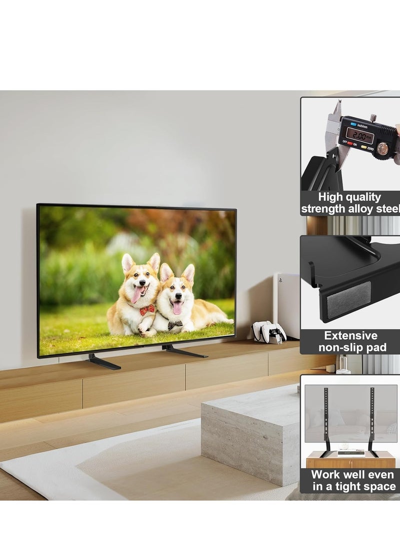 Universal Table Top TV Stand Mount - Height Adjustable Base for 27" to 65" LCD/LED TVs - Image 5