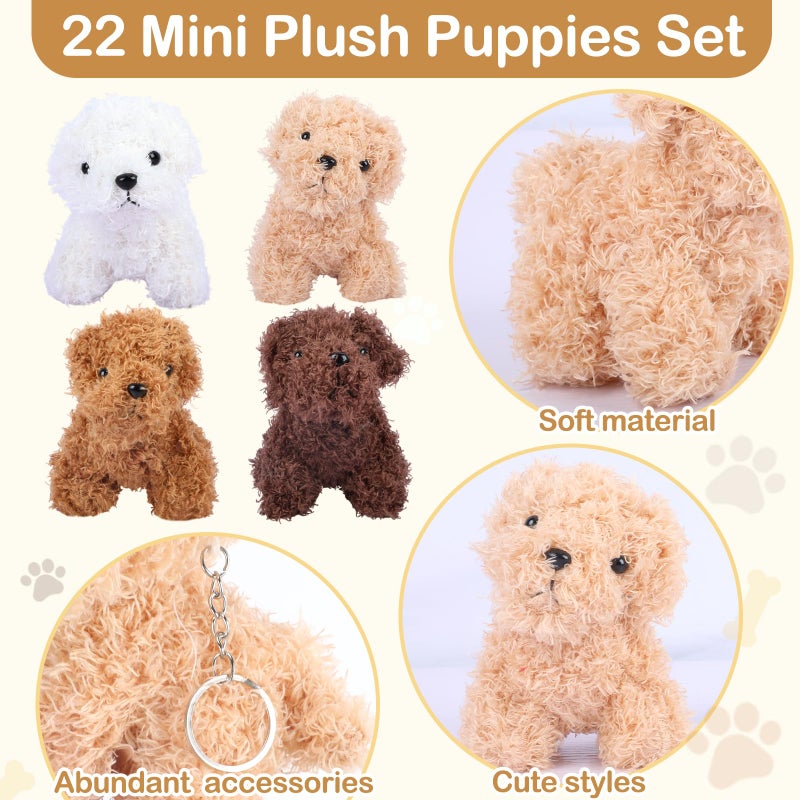 Zealor 88-PCS Adopt a Puppy Party Favor 22 Mini Plush Teddy Dog Stuffed Animal House Shaped Treat Box with Birthday Hat for Operation Christmas Shoebox Gift Adopt a Pet Theme Birthday Party Supplies - Image 3