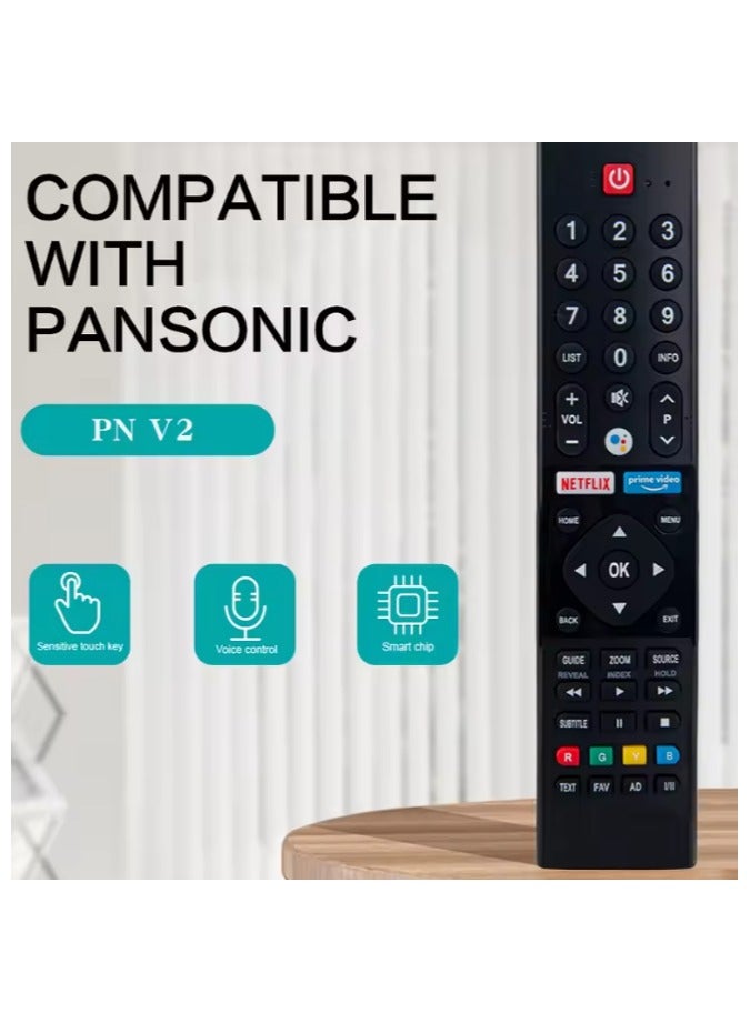 TV Remote Control Smart for Panasonic LED/LCD/3D TVs – Voice Enabled with Quick App Access - Image 3