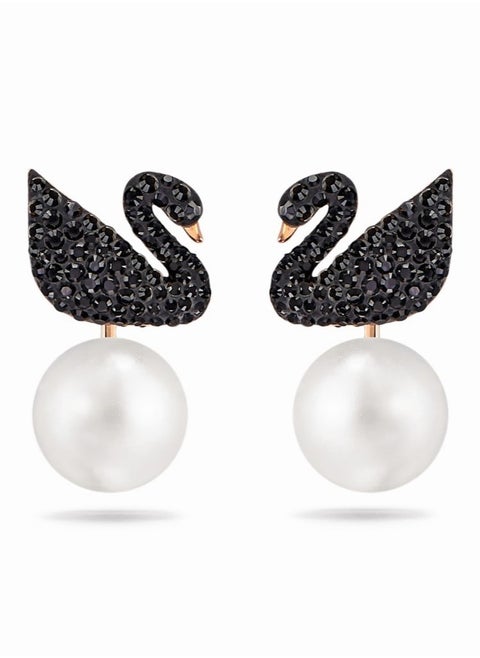 Swan pearl earring