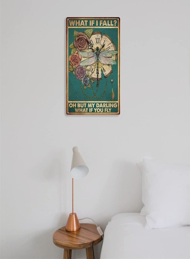 Fmcmly What If I Fall？Oh But My Darling What If You Fly Vintage Metal Tin Signs Home Bar Kitchen Hotel Office Bedroom Living Room Cafes Wall Decor 8x12 Inch - Image 5