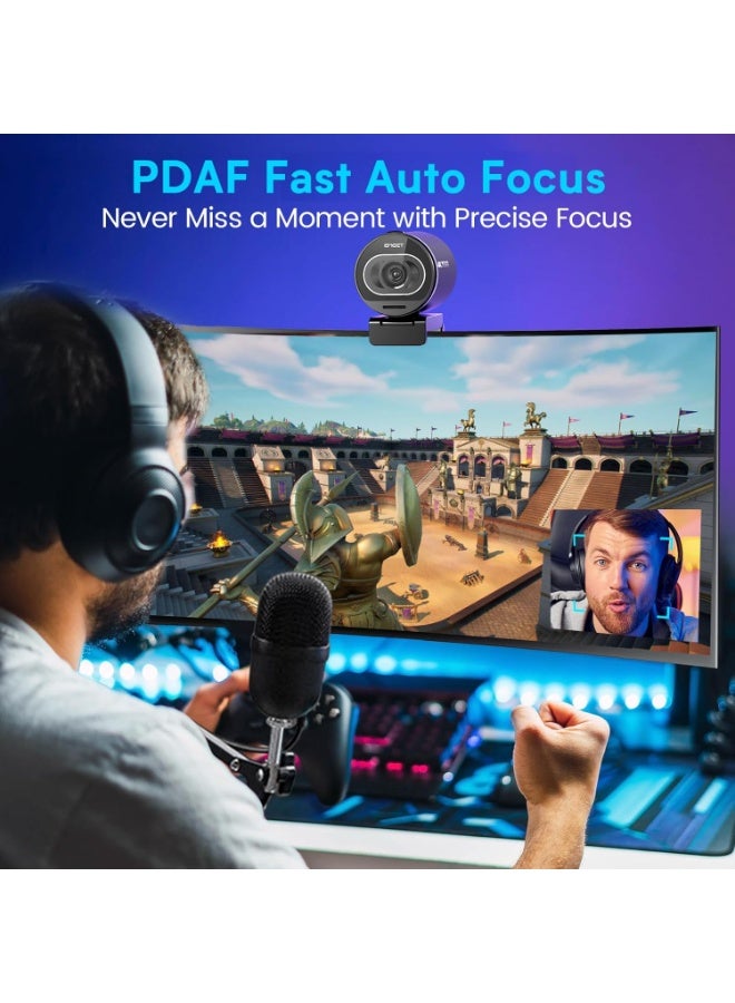 EMEET S600 4K Webcam for Streaming - Sony 1/2.5'' Sensor, PDAF Autofocus, 1080P@60FPS, 2 Noise Reduction Mics, Built-in Privacy Cover, 73° FOV,... - Image 4