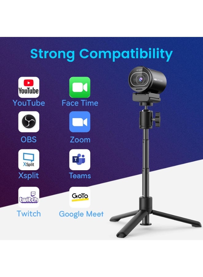 EMEET S600 4K Webcam for Streaming - Sony 1/2.5'' Sensor, PDAF Autofocus, 1080P@60FPS, 2 Noise Reduction Mics, Built-in Privacy Cover, 73° FOV,... - Image 2